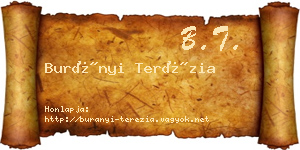 Burányi Terézia névjegykártya